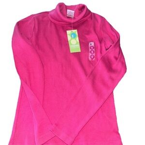 Vintage Gymboree 2003 NWT Hot Pink Ribbed Long Sleeve Turtle Neck Shirt Size 9